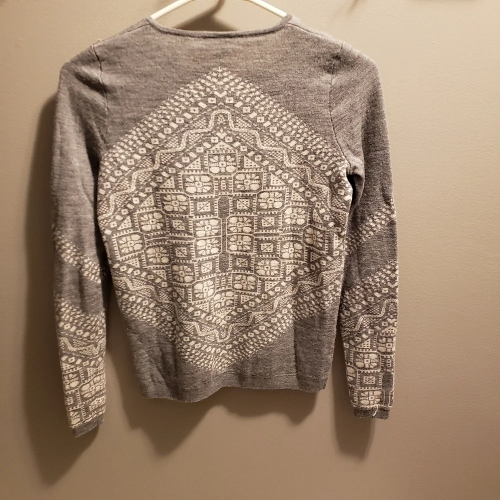 J. Crew Womens knit gray/white sweater
